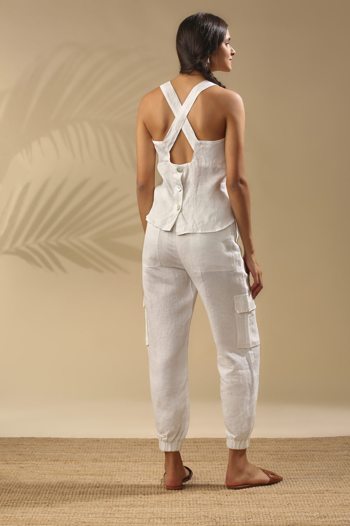 B Label_Elm Dungaree Top_White_3