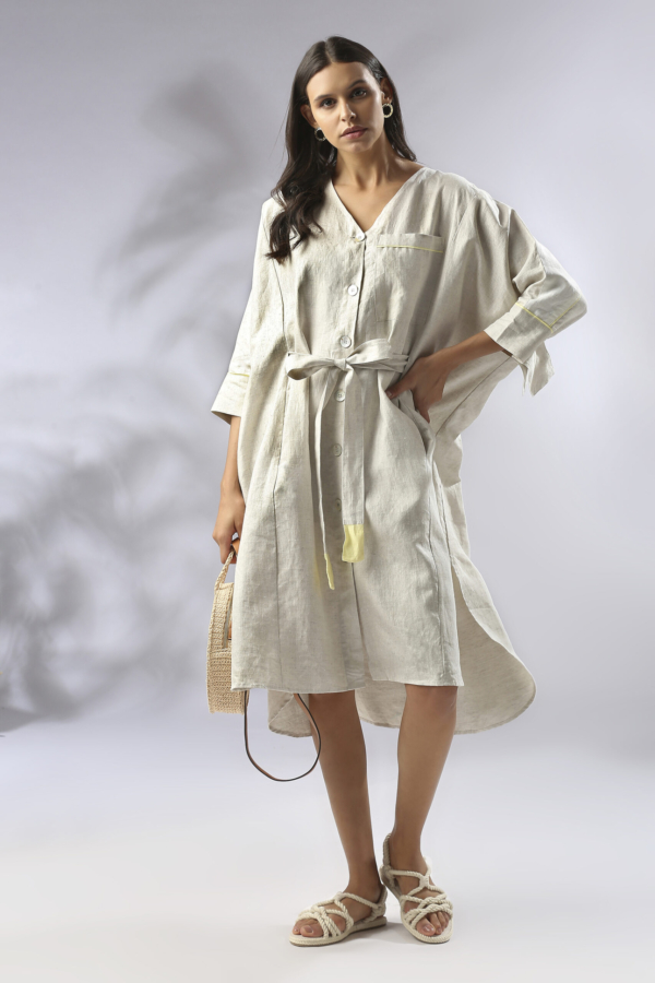 Mahogany Kimono Dress, 100% Hemp