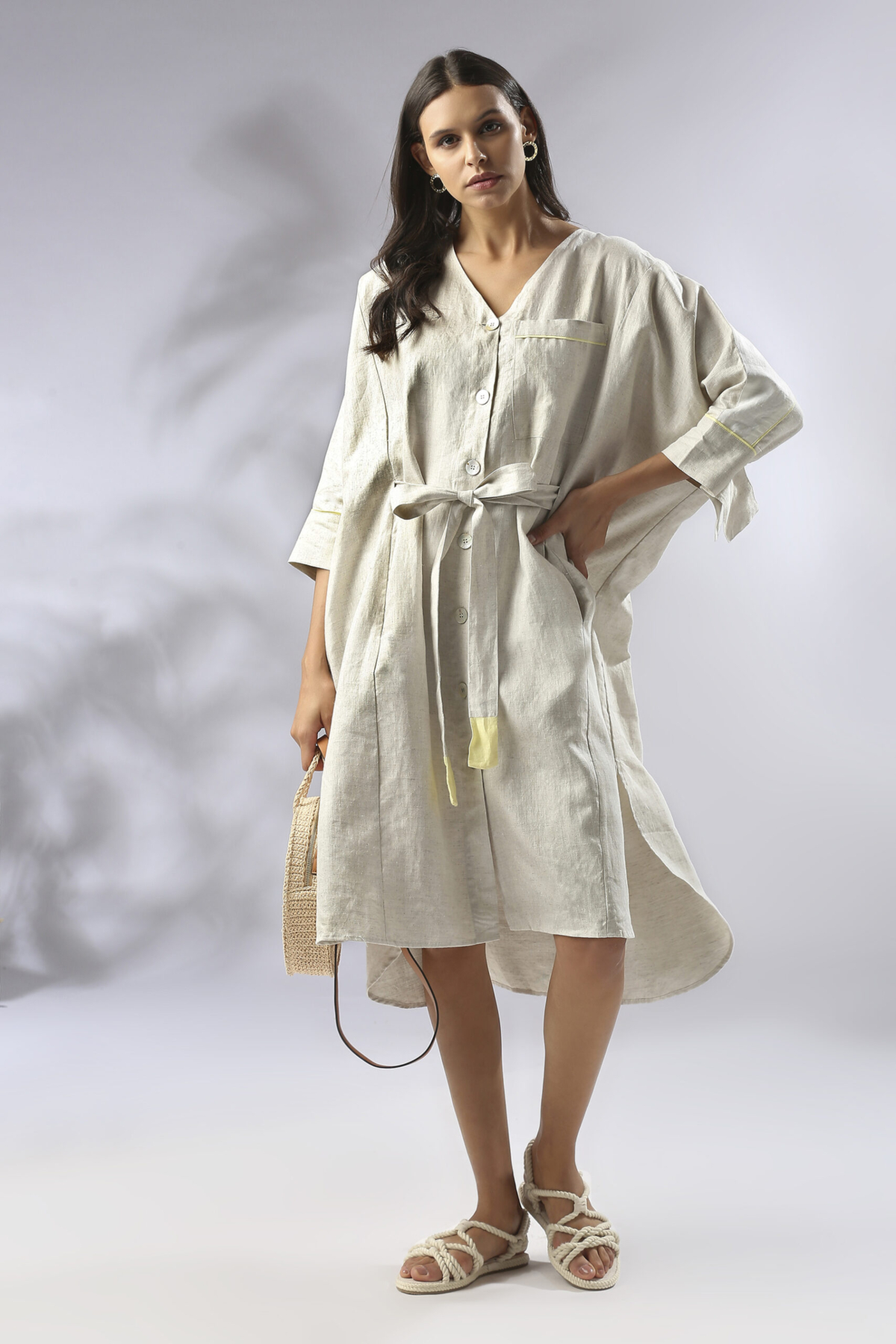 Mahogany Kimono Dress, 100% Hemp
