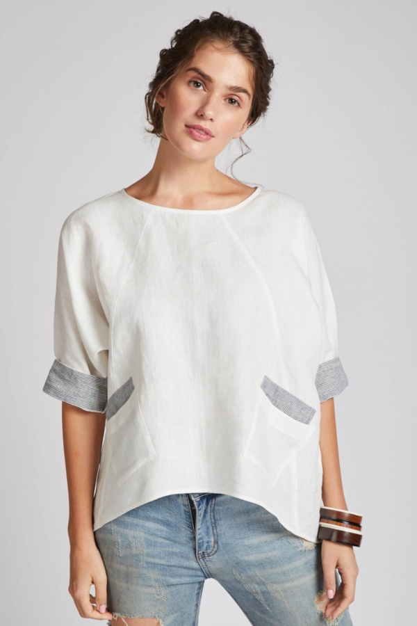 Soar Kimono Top White, 100% Hemp